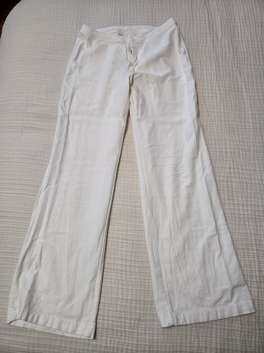 Brandy Melville John Galt Women's White Linen Blend Wideleg Pants